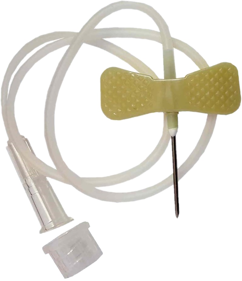 Infusion Set Butterfly Scalp Vein Winged 19 Gauge 3/4 Inch 12 Inch Tubing Without Port Cream Latex Free (50/BX) by Exel Corporation  ID 26702